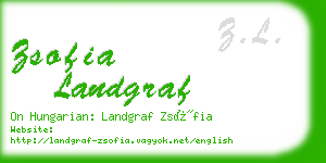 zsofia landgraf business card